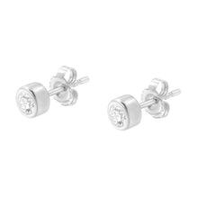 Load image into Gallery viewer, 10K White Gold 0.30 Cttw Round Brilliant-Cut Near Colorless Diamond Bezel-Set Stud Earrings (H-I Color, I1-I2 Clarity)