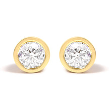 Load image into Gallery viewer, 14K White Gold 1.0 Cttw Lab Grown Diamond Screw-Back Classic Bezel Solitaire Stud Earrings (G-H Color, VS2-SI1 Clarity)
