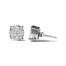 Load image into Gallery viewer, 14K White Gold 2.00 Cttw Lab Grown Diamond Cluster Stud Earrings (G-H Color, VS1-VS2 Clarity)