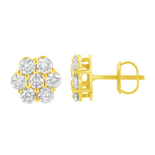 Load image into Gallery viewer, 14K Yellow Gold 1.0 Cttw Diamond Flower Earring (J-K Color, I1-I2 Clarity)