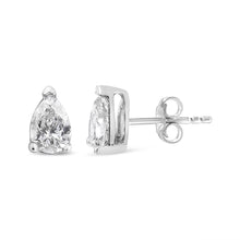 Load image into Gallery viewer, 14K White Gold 1/2 Cttw Pear Shape Solitaire Lab Grown Diamond Stud Earrings (F-G Color, VS2-SI1 Clarity)