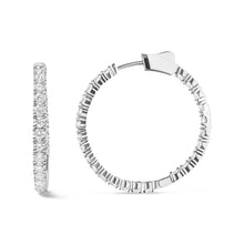 Load image into Gallery viewer, 14K White Gold 5.00 Cttw Lab Grown Diamond Inside Out Hoop Earrings (F-G Color, VS1-VS2 Clarity)