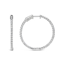 Load image into Gallery viewer, 14K White Gold 1 1/2 Cttw Lab Grown Diamond Inside Out Hoop Earrings (G-H Color, VS2-SI1 Clarity)