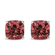 Load image into Gallery viewer, 14K White Gold 1 1/2 Cttw Lab Grown Pink Cushion 4-Prong Set Classic Diamond Solitaire Stud Earrings (Pink Color, VS1-VS2 Clarity)