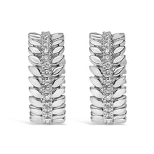 Load image into Gallery viewer, 14K White Gold 1/4 Cttw Lab Grown Diamond Leafy Wreath Hoop Earrings (F-G Color, VS1-VS2 Clarity)