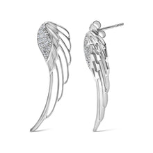 Load image into Gallery viewer, 14K White Gold 1/4 Cttw Lab Grown Diamond Angel Wing Stud Earrings (F-G Color, VS1-VS2 Clarity)