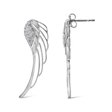 Load image into Gallery viewer, 14K White Gold 1/4 Cttw Lab Grown Diamond Angel Wing Stud Earrings (F-G Color, VS1-VS2 Clarity)