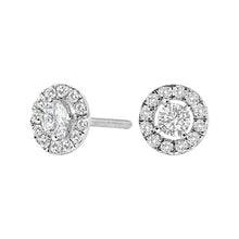 Load image into Gallery viewer, 14K White Gold 3/4 Cttw Lab-Grown Diamond Floating Halo Stud Earring (F-G Color, VS1-VS2 Clarity)