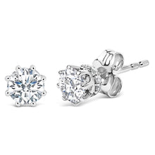 Load image into Gallery viewer, 14K White Gold 1.0 Cttw Lab-Grown Diamond 8 Prong Hidden Halo Stud Earrings (F-G Color, VS1-VS2 Clarity)