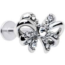 Load image into Gallery viewer, 16G 5/16 Clear Gem Looping Bow Labret Monroe Tragus