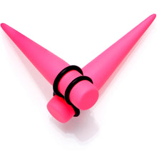 Load image into Gallery viewer, Pink Matte Acrylic Straight Taper Set 2G to 00G