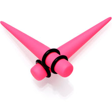 Load image into Gallery viewer, Pink Matte Acrylic Straight Taper Set 2G to 00G