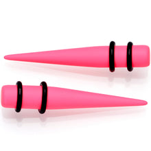 Load image into Gallery viewer, Pink Matte Acrylic Straight Taper Set 2G to 00G