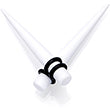 Load image into Gallery viewer, White Matte Acrylic Straight Taper Set 2G to 00G