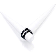 Load image into Gallery viewer, White Matte Acrylic Straight Taper Set 2G to 00G