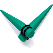 Load image into Gallery viewer, Green Matte Acrylic Straight Taper Set 2G to 00G