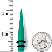 Load image into Gallery viewer, Green Matte Acrylic Straight Taper Set 2G to 00G