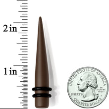 Load image into Gallery viewer, Dark Brown Matte Acrylic Straight Taper Set 12G to 00G
