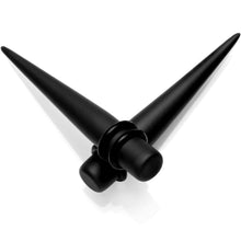 Load image into Gallery viewer, Black Matte Acrylic Straight Taper Set Available in Sizes 12G to 00G