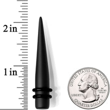 Load image into Gallery viewer, Black Matte Acrylic Straight Taper Set Available in Sizes 12G to 00G