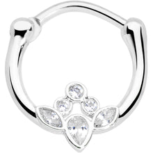 Load image into Gallery viewer, 16G 3/8 Clear Gem Classic Cluster Septum Clicker