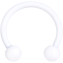 Load image into Gallery viewer, 16G 3/8 White Matte Horseshoe Circular Barbell