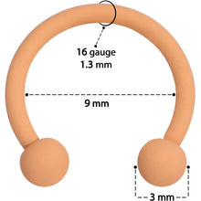 Load image into Gallery viewer, 16G 3/8 Tan Matte Horseshoe Circular Barbell
