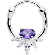 Load image into Gallery viewer, 18G 3/8 Purple Clear Gem Spray Cartilage Clicker