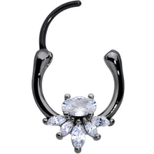 Load image into Gallery viewer, 18G 3/8 Clear Gem Black Anodized Spray Cartilage Clicker
