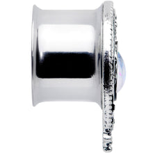 Load image into Gallery viewer, White Faux Opal Filigree Double Flare Plug Set