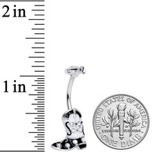 Load image into Gallery viewer, Clear Gem Western Boot Hat Belly Ring