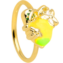 Load image into Gallery viewer, 20G 5/16 Gold Tone Lemon Bee Flower Nose Hoop