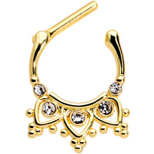 Load image into Gallery viewer, 16G 3/8 Clear Gem Gold Tone Lacy Drama Cartilage Clicker