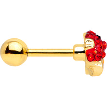 Load image into Gallery viewer, 16G 1/4 Red Gem Gold Tone Blow Fish Cartilage Tragus Earring