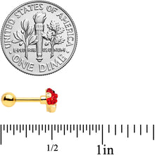 Load image into Gallery viewer, 16G 1/4 Red Gem Gold Tone Blow Fish Cartilage Tragus Earring