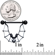 Load image into Gallery viewer, 14G 3/4 Black Bats Halloween Nipple Shield Set