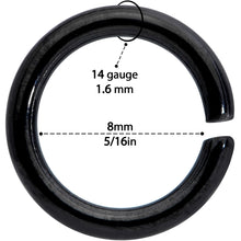 Load image into Gallery viewer, 14G 5/16 Black Anodized Seamless Cartilage Ring Set of 12