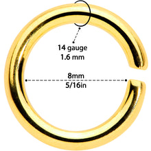 Load image into Gallery viewer, 14G 5/16 Steel Mixed Gold Tone Seamless Cartilage Ring Set of 12