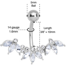 Load image into Gallery viewer, Clear Gem Comely Clusters Belly Ring