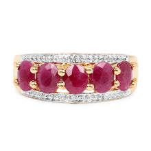 Load image into Gallery viewer, 14K Yellow Gold Plated 1.90 Carat Genuine Ruby .925 Sterling Silver Ring