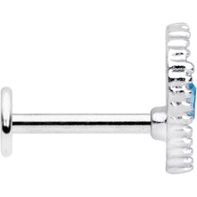 Load image into Gallery viewer, 16G 5/16 Aqua Gem Alien Labret Monroe Tragus