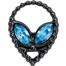 Load image into Gallery viewer, 16G 5/16 Aqua Gem Black Alien Labret Monroe Tragus