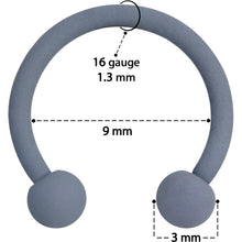 Load image into Gallery viewer, 16G 3/8 Gracefully Grey Matte Horseshoe Circular Barbell