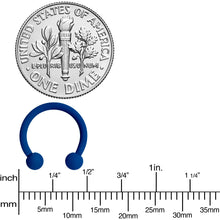 Load image into Gallery viewer, 16G 3/8 Beautiful Blue Horseshoe Circular Barbell