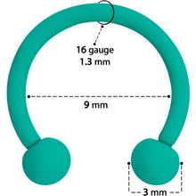Load image into Gallery viewer, 16G 3/8 Totally Teal Matte Horseshoe Circular Barbell