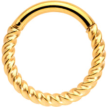 Load image into Gallery viewer, 14G 3/8 Gold Tone Twisted Elegance Septum Clicker
