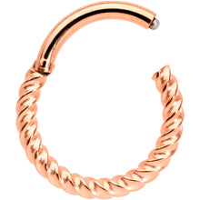 Load image into Gallery viewer, 14G 3/8 Rose Gold Tone Twisted Elegance Septum Clicker