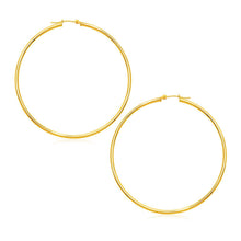 Load image into Gallery viewer, 14k Yellow Gold Polished Large Round Hoop Earrings