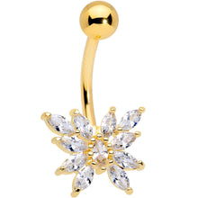 Load image into Gallery viewer, Clear CZ Gem Gold Tone Plated Stylized Butterfly Belly Ring