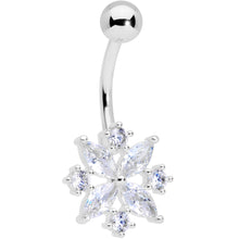 Load image into Gallery viewer, Clear CZ Gem Star Burst Belly Ring
